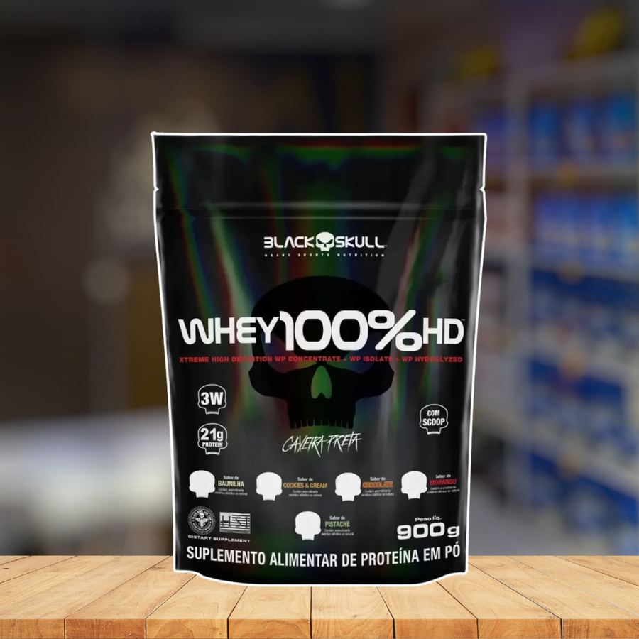 WHEY 100% HD BLACK SKULL CHOCOLATE SACHÊ 900G