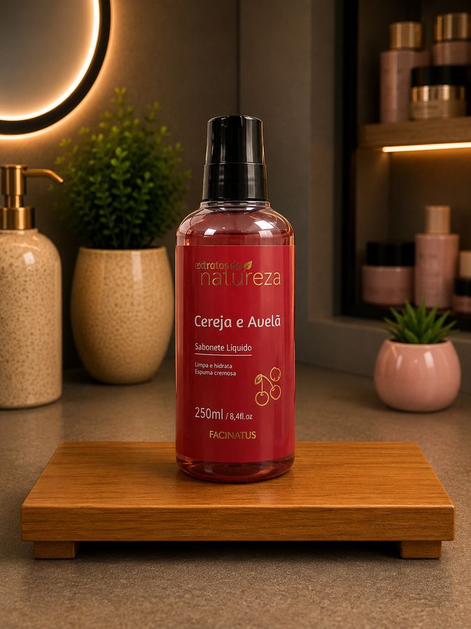 SABONETE ESFOLIANTE CORPORAL FEMININO CEREJA E AVELÃ 200ML