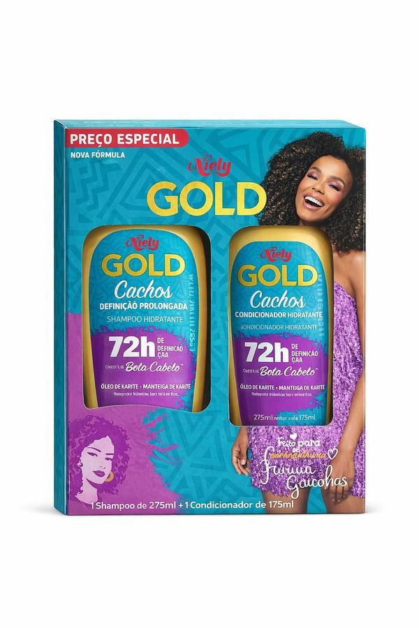 Kit Niely Gold Cachos - Shampoo + Condicionador | Nova Fórmula