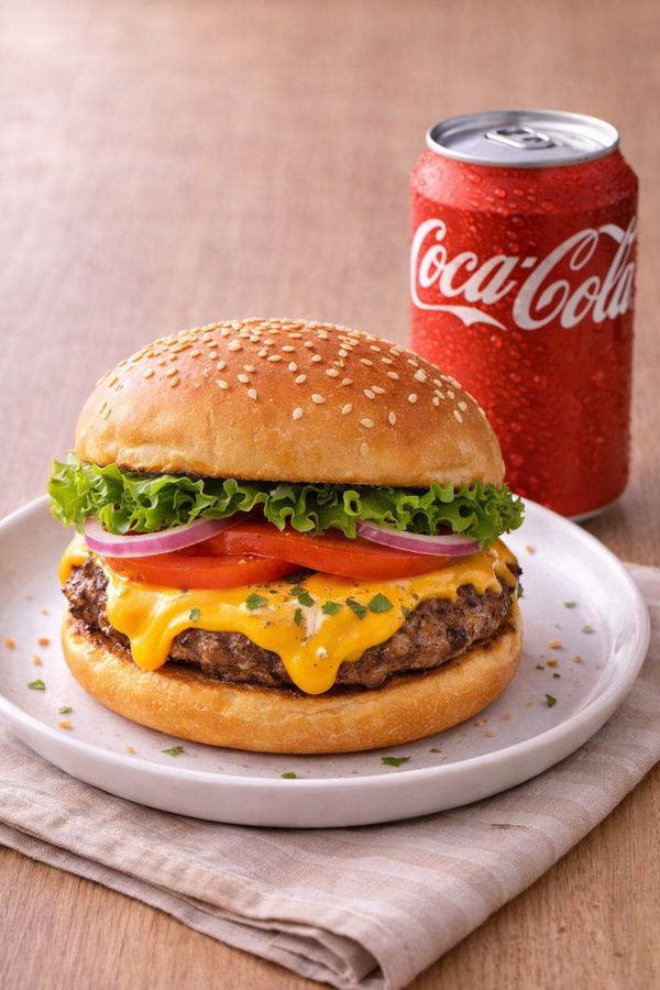 Combo Cheddar Burguer Com Refrigerante Lata