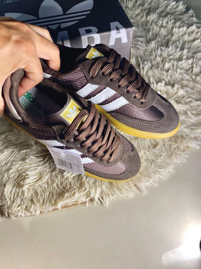 Tênis Adidas Samba café/palha Premium