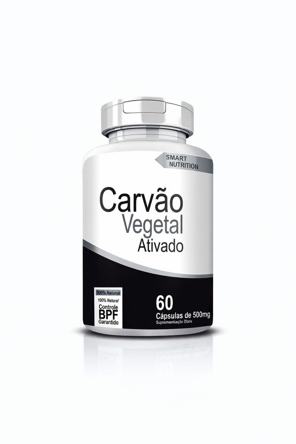 Carvão Vegetal Ativado Smart Nutrition – 60 Cápsulas de 500mg