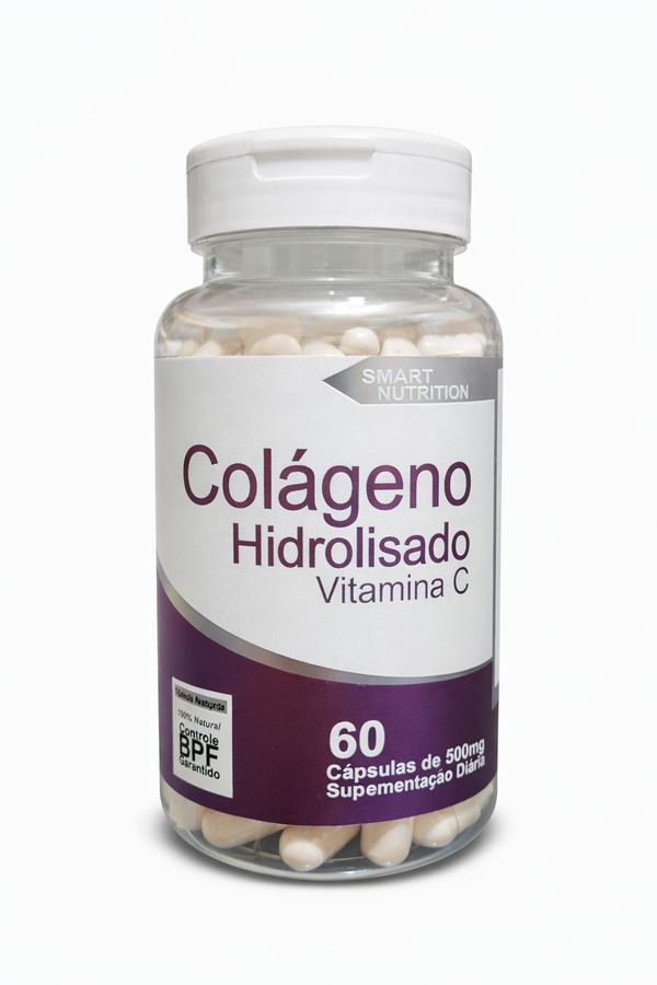 Colágeno Hidrolisado com Vitamina C – 60 Cápsulas (500mg)