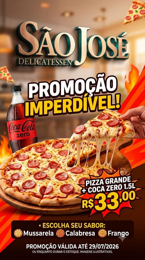 Combo Pizza Grande + Coca-Cola Zero 1,5L