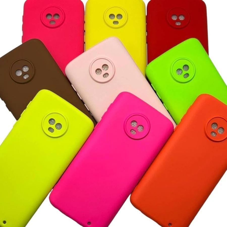 Capa Para Celular Motorola G6 Plus Silicone Aveludada Com Proteção Na Câmera